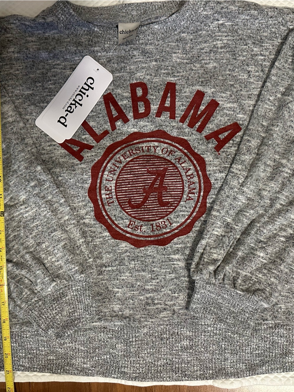 Chicka-d Alabama Crimson Tide gray sweatshirt women’s L NWT